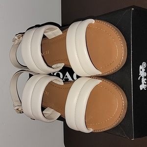 Coach White leather sandals